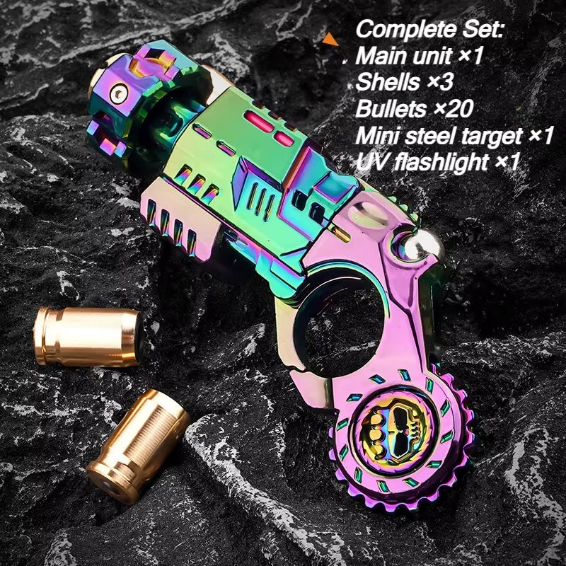 Shell-Ejecting Alloy Toy Pistol Set - Ultimate Stress Relief Fidget Spinner & EDC Desk Gadget for Teen Boys