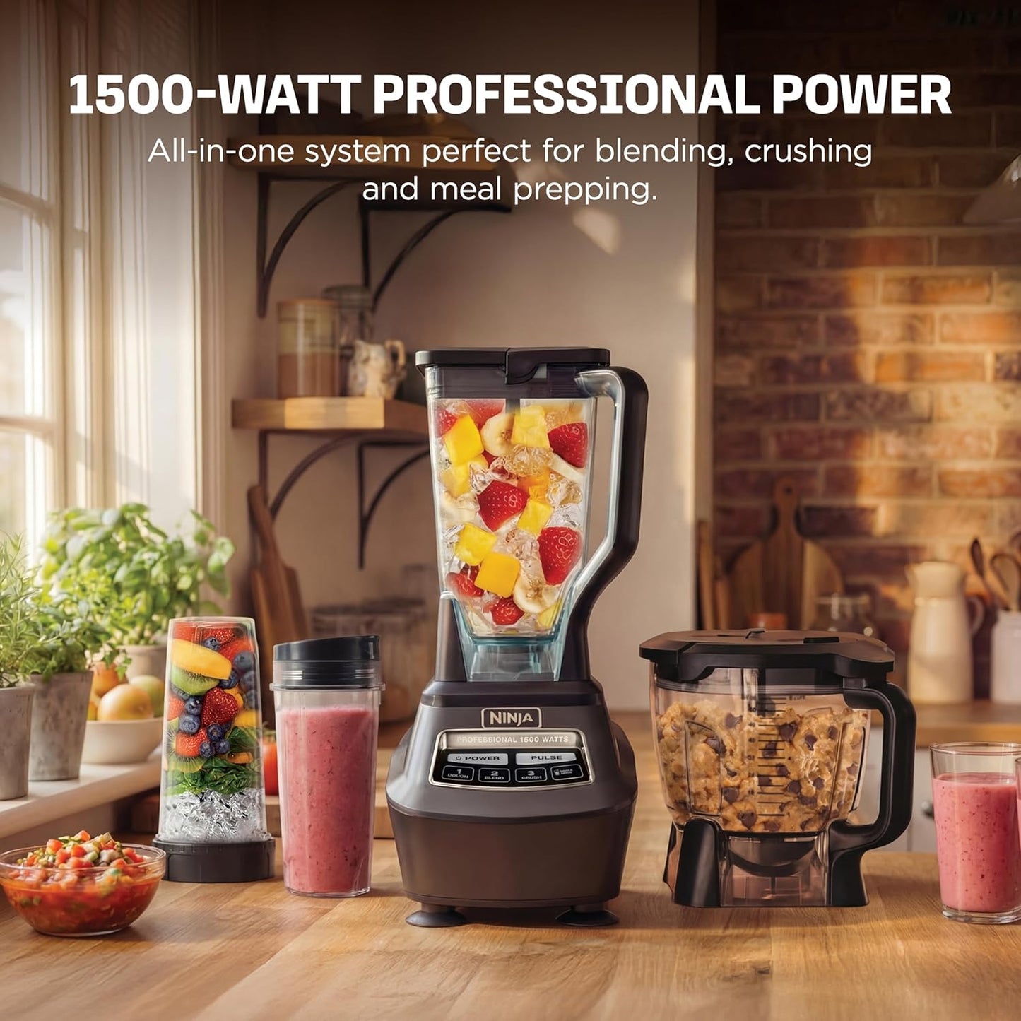 All-in-One Blender & Food Processor System – Smoothie, Chopping & Meal Prep Machine