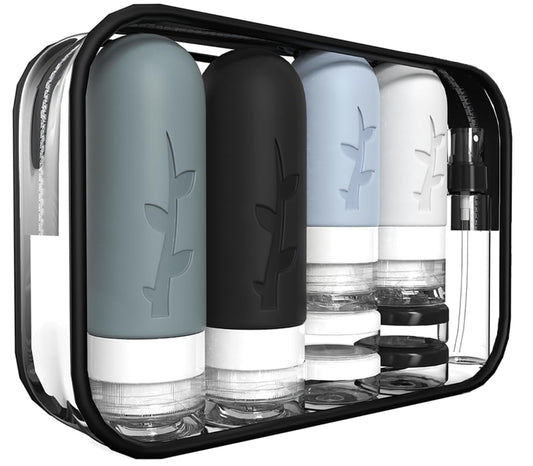 18-Piece Travel Toiletry Bottle Set – Refillable Leak-Resistant Containers for Shampoo, Lotion & Skincare