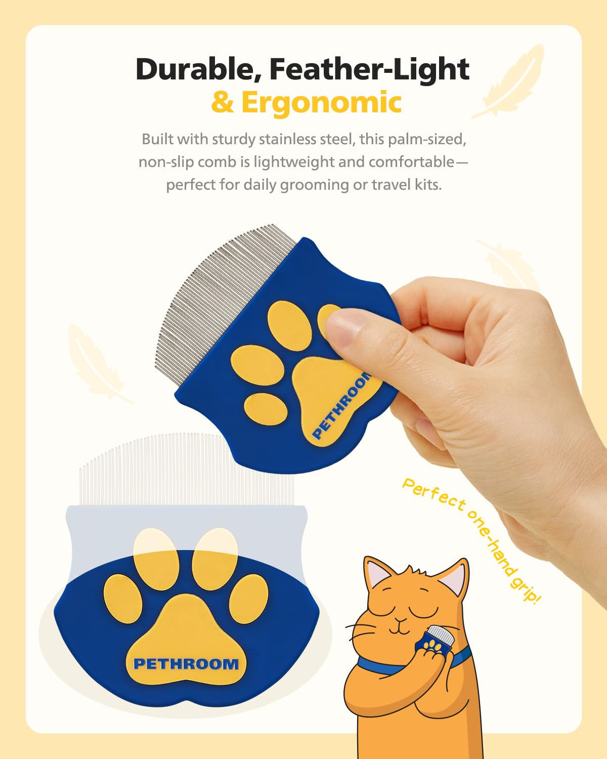 Gentle Pet Eye Comb – Stainless Steel Grooming Tool for Cats & Dogs