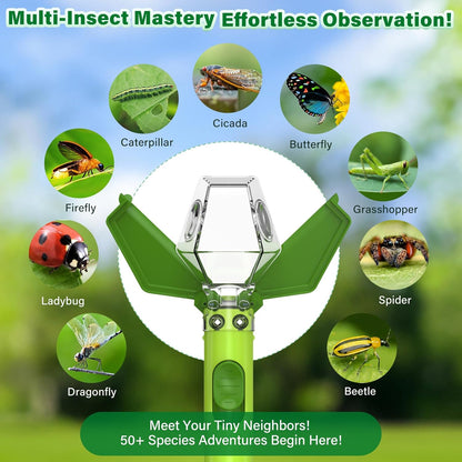 Exciting Bug Catcher Kit for Kids - 6X Magnifier Glass for STEM Exploration, Perfect Indoor & Outdoor Fun, Ideal Christmas & Birthday Gift for Boys, Girls, and Adults - Vibrant Green Design