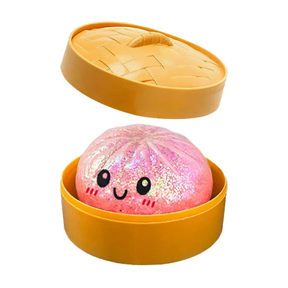 Glitter Dumpling Squishy Stress Relief Toy Set - 1 to 12 Pcs with Box for Sensory Fun