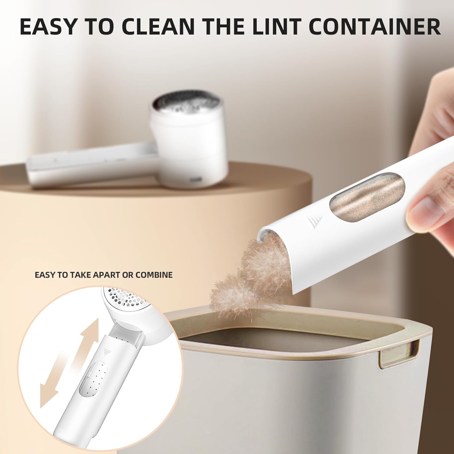 Rechargeable Fabric Shaver & Lint Remover - Portable Electric Sweater Defuzzer with 3 Speeds, 6 Blades & LED Display for Effortless Pilling Removal on Clothes, Furniture & Blankets