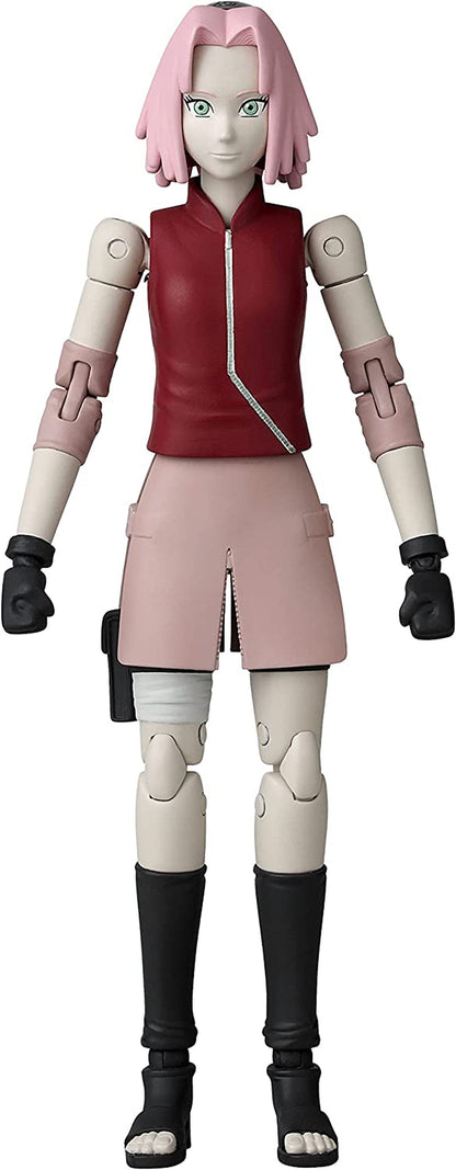 Bandai Anime Heroes Naruto Shippuden Sakura Haruno 6.5-Inch Figure — 20+ Points of Articulation, Switchable Hands, Premium Manga Packaging