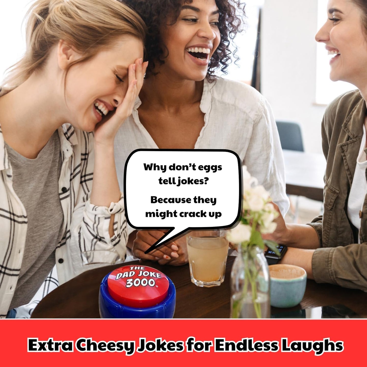 Dad Joke Button – Push-for-Laughs Talking Gag Gift for Dads, Offices & White Elephant