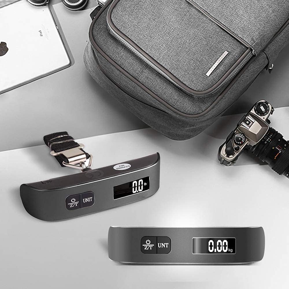 Portable Digital Luggage Scale with Rubber Coating - 110 lb Capacity, Battery Included