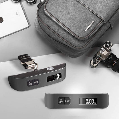 Portable Digital Luggage Scale with Rubber Coating - 110 lb Capacity, Battery Included