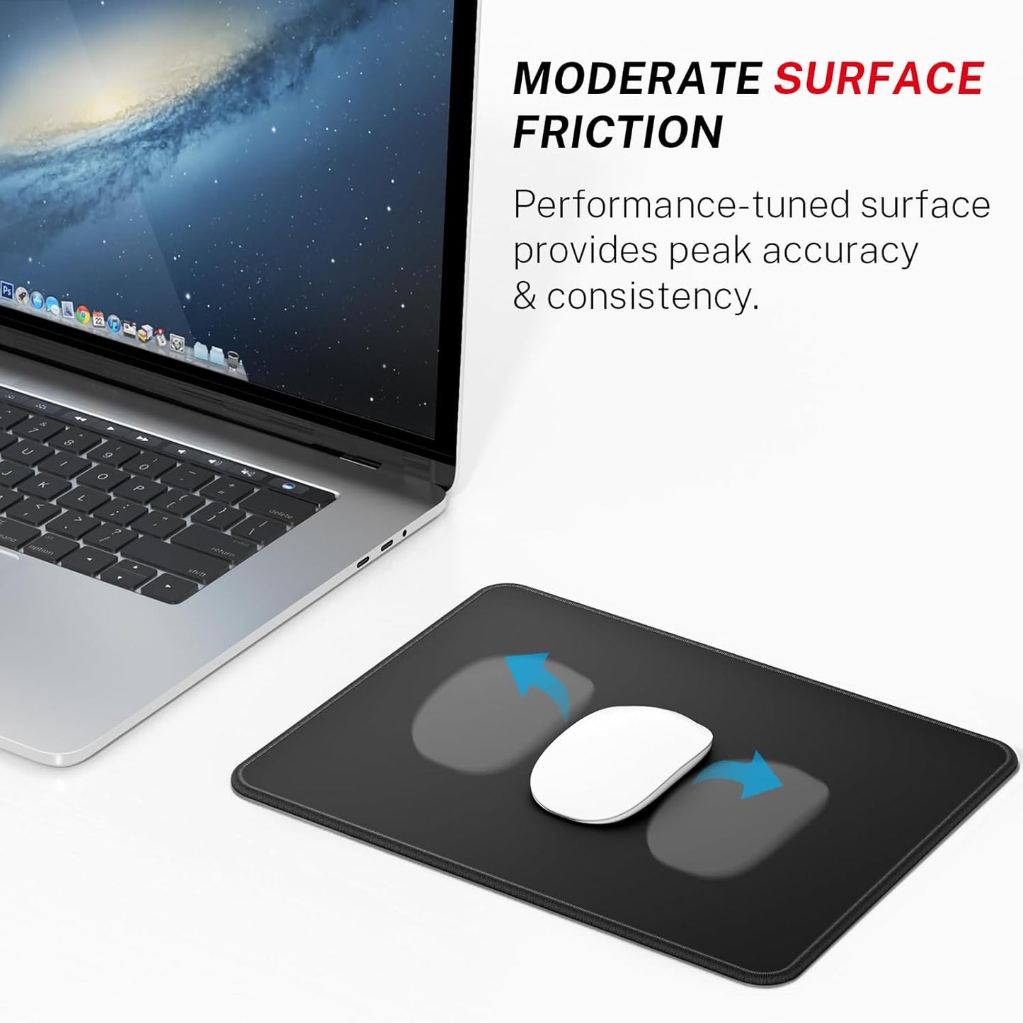 Upgrade Your Workspace with the Essential Black Mouse Pad - 30% Larger, Anti-Fray Edges, Non-Slip Base, and Waterproof Protection for Optimal Gaming and Office Use