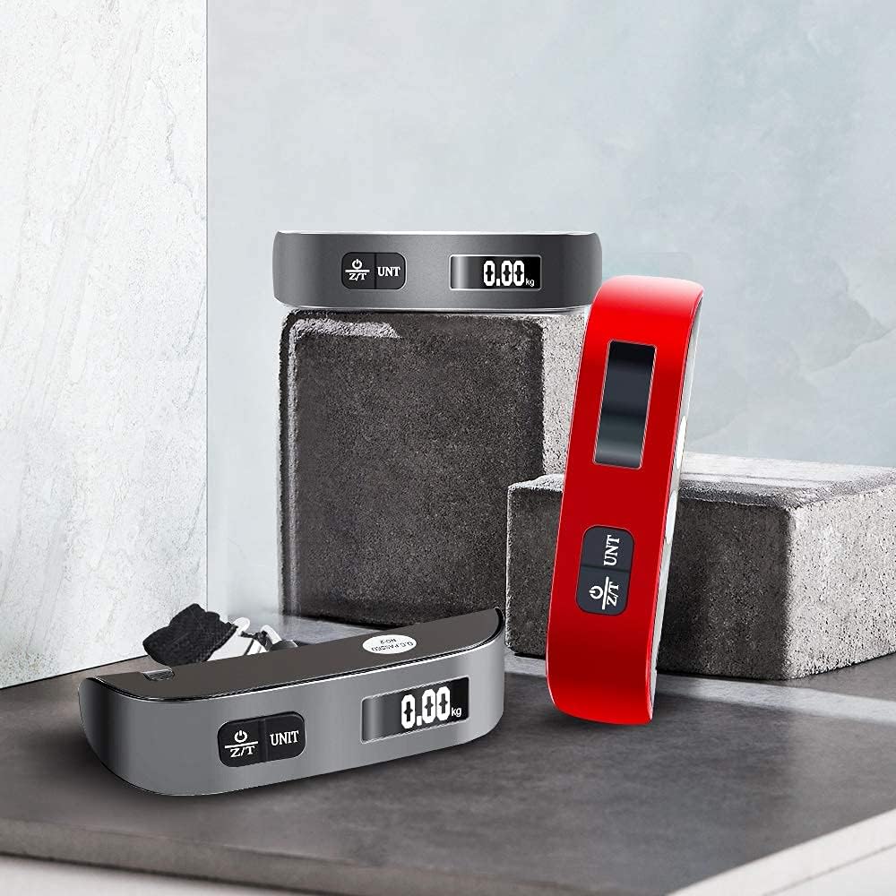 Portable Digital Luggage Scale with Rubber Coating - 110 lb Capacity, Battery Included