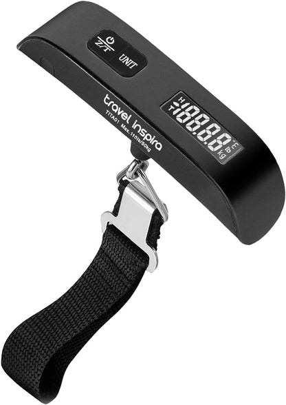 Portable Digital Luggage Scale with Rubber Coating - 110 lb Capacity, Battery Included