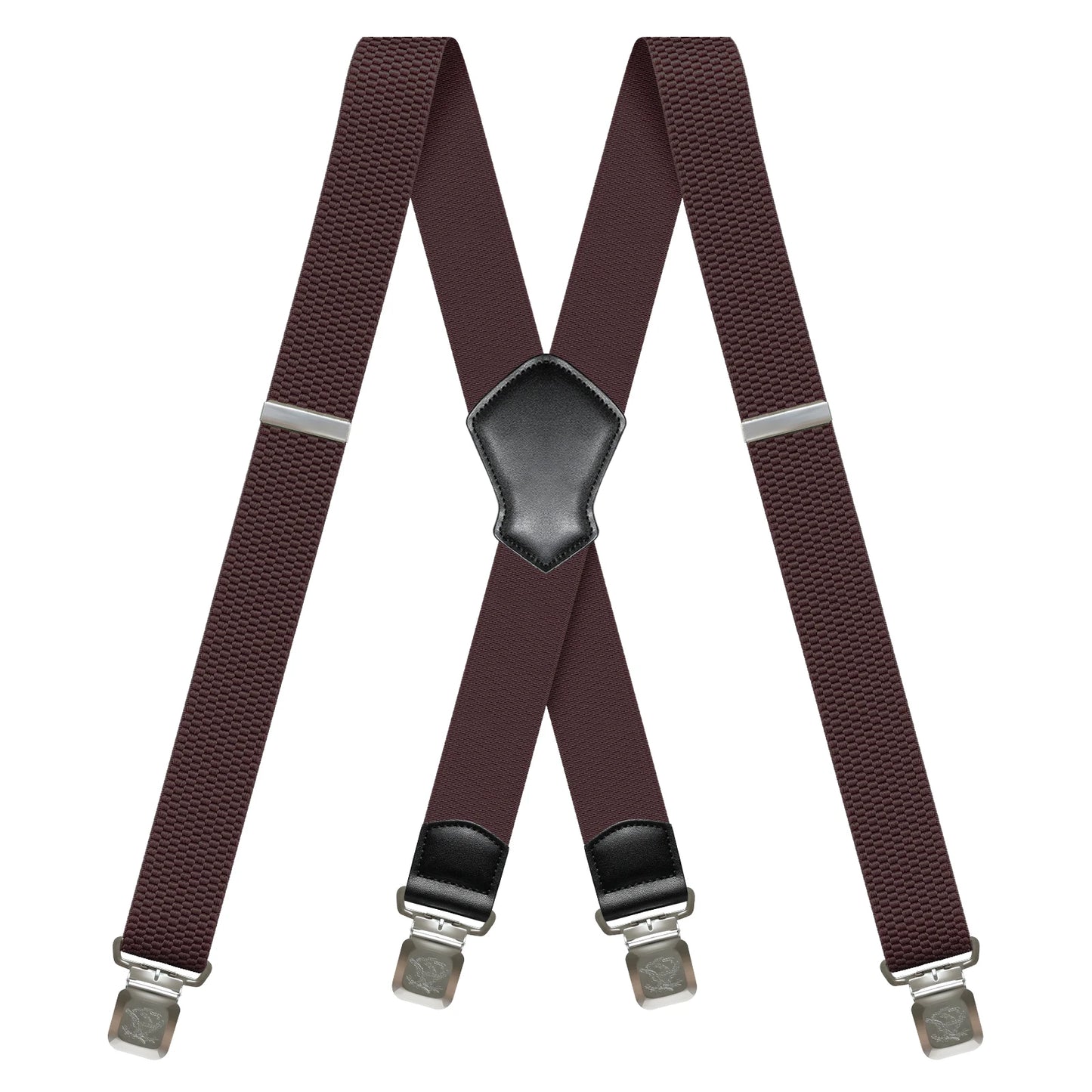 Heavy Duty 1.6 Inch Wide Black Suspenders for Men - Adjustable X Back Elastic Work Braces for Jeans and Dress Pants