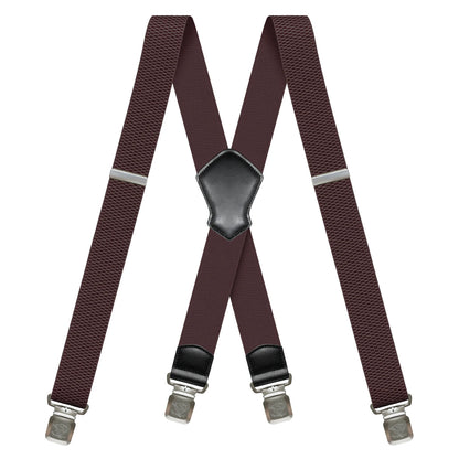Heavy Duty 1.6 Inch Wide Black Suspenders for Men - Adjustable X Back Elastic Work Braces for Jeans and Dress Pants