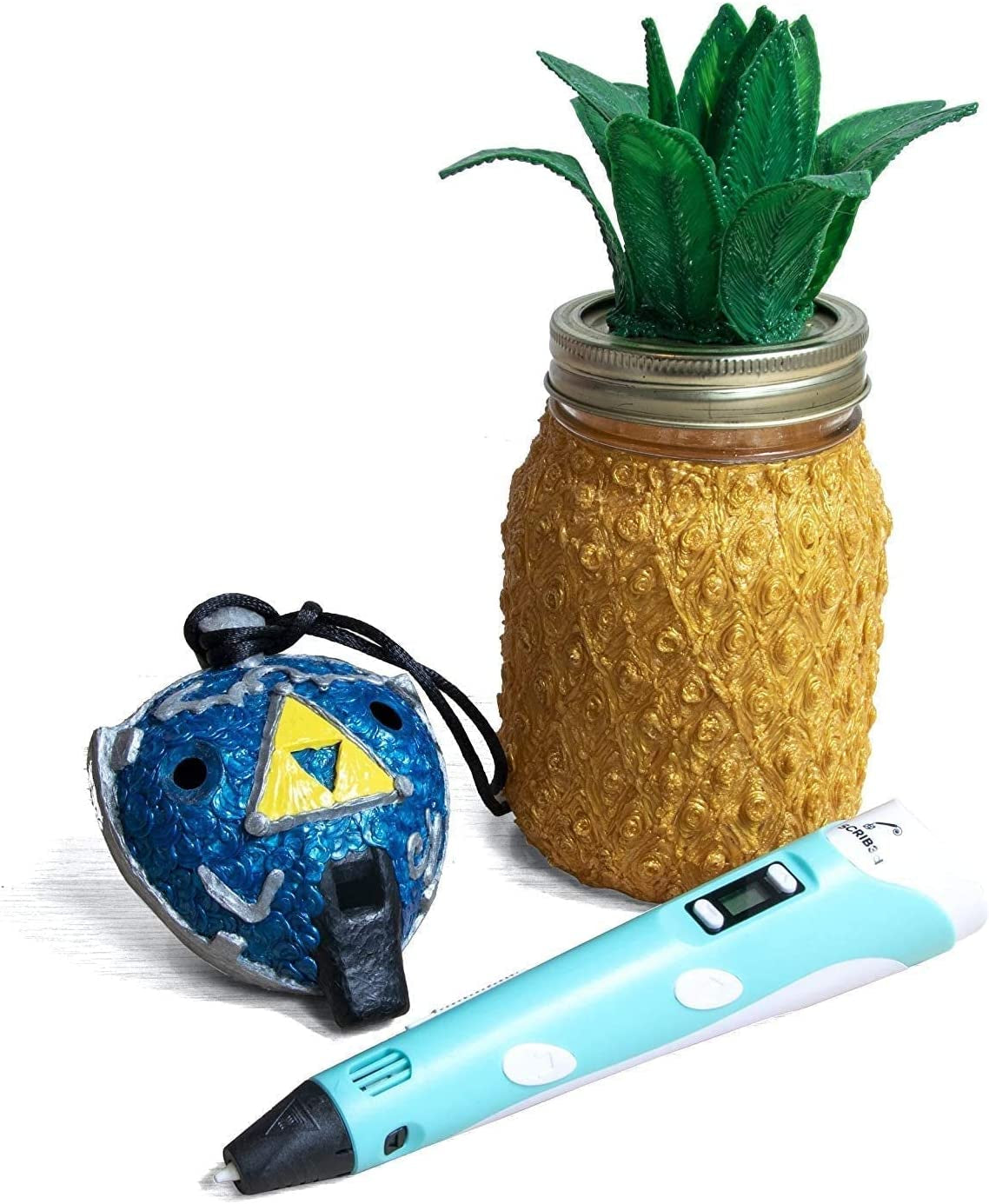 P1 3D Printing Pen Set - Complete Kit with Display, PLA Filament, Stencil Book, Project Guide, and Power Adapter