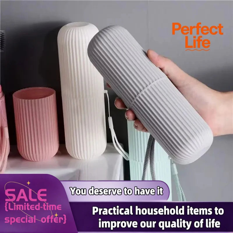Travel Toiletries Organizer - 1 or 2 Pcs Toothbrush Holder & Storage Cup for Camping and Home Use