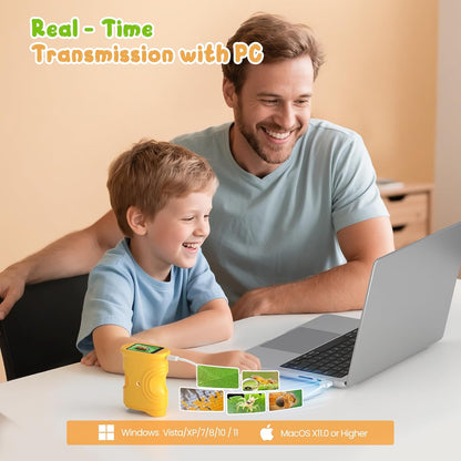 Explore the Wonders of Science with the 1000X Handheld Digital Microscope - Perfect STEM Gift for Kids Aged 3-12 with 2.0" IPS Screen