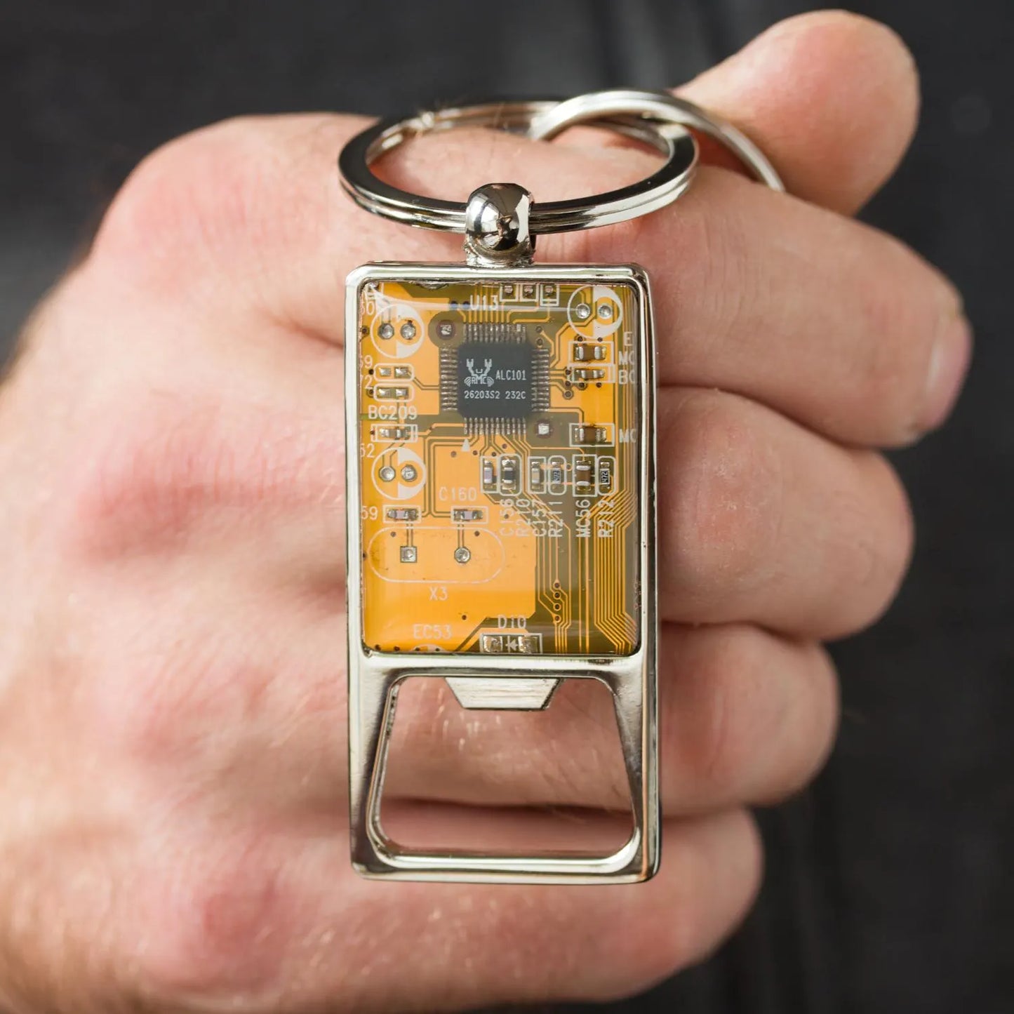 Custom Circuit Board Bottle Opener Keychain - Perfect Groomsmen Gift for Him