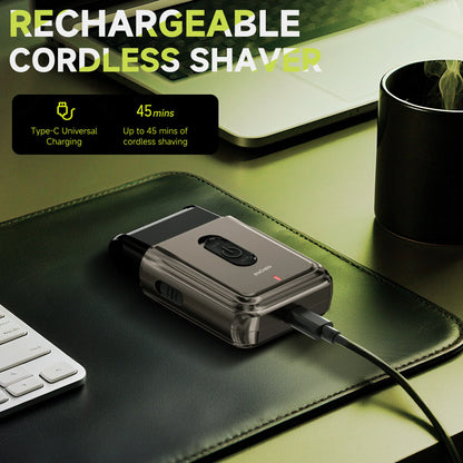 MS003 Compact Foil Shaver with Precision Trimmer - Fast Charging, 7000RPM Motor, LED Indicator