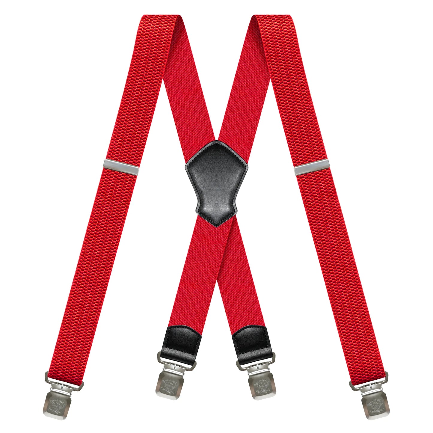Heavy Duty 1.6 Inch Wide Black Suspenders for Men - Adjustable X Back Elastic Work Braces for Jeans and Dress Pants