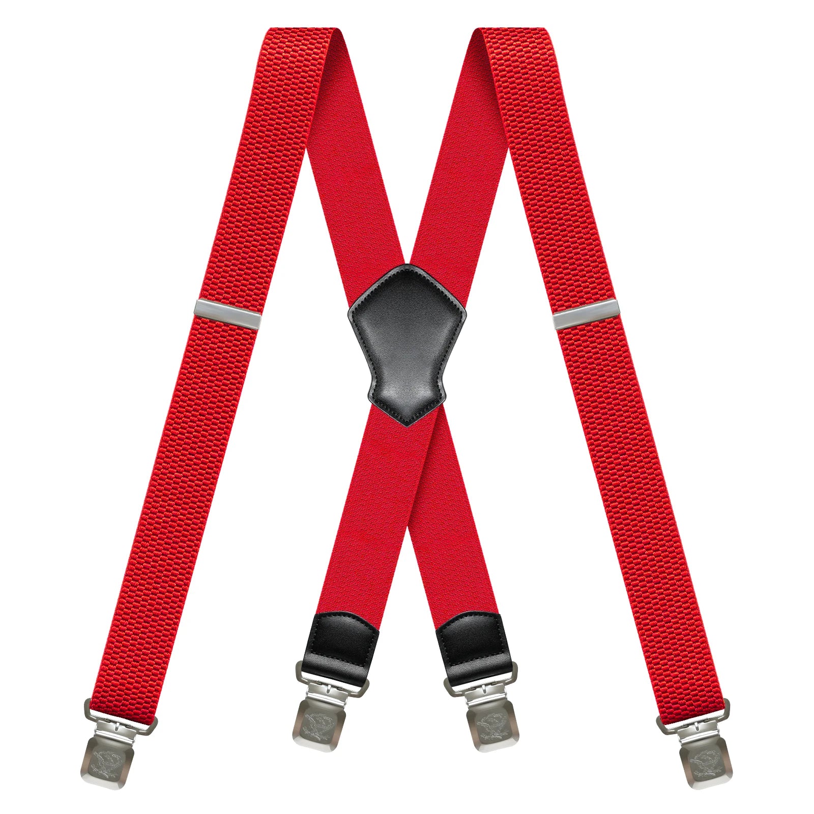 Heavy Duty 1.6 Inch Wide Black Suspenders for Men - Adjustable X Back Elastic Work Braces for Jeans and Dress Pants