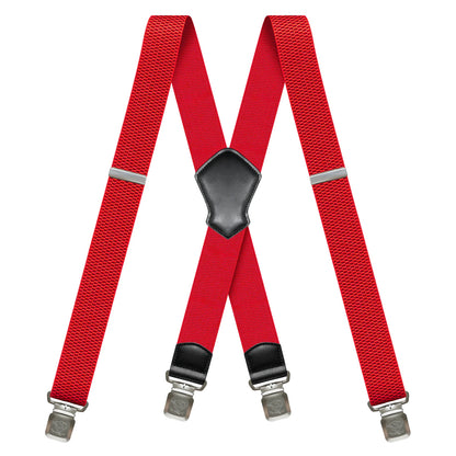 Heavy Duty 1.6 Inch Wide Black Suspenders for Men - Adjustable X Back Elastic Work Braces for Jeans and Dress Pants