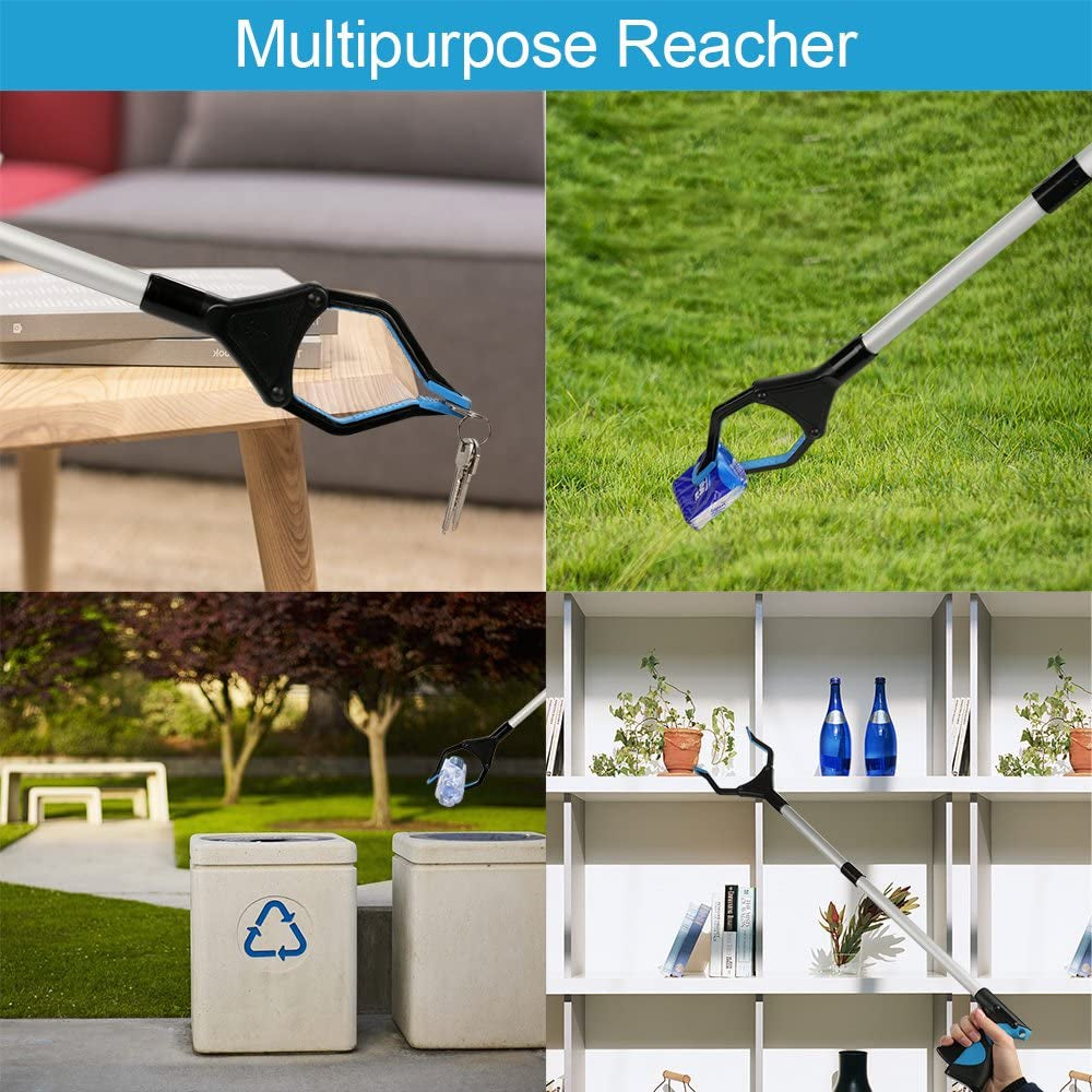32" Lightweight Grabber Reacher Tool - Perfect Mobility Aid for Elderly, Litter Picker & Trash Claw (Blue)