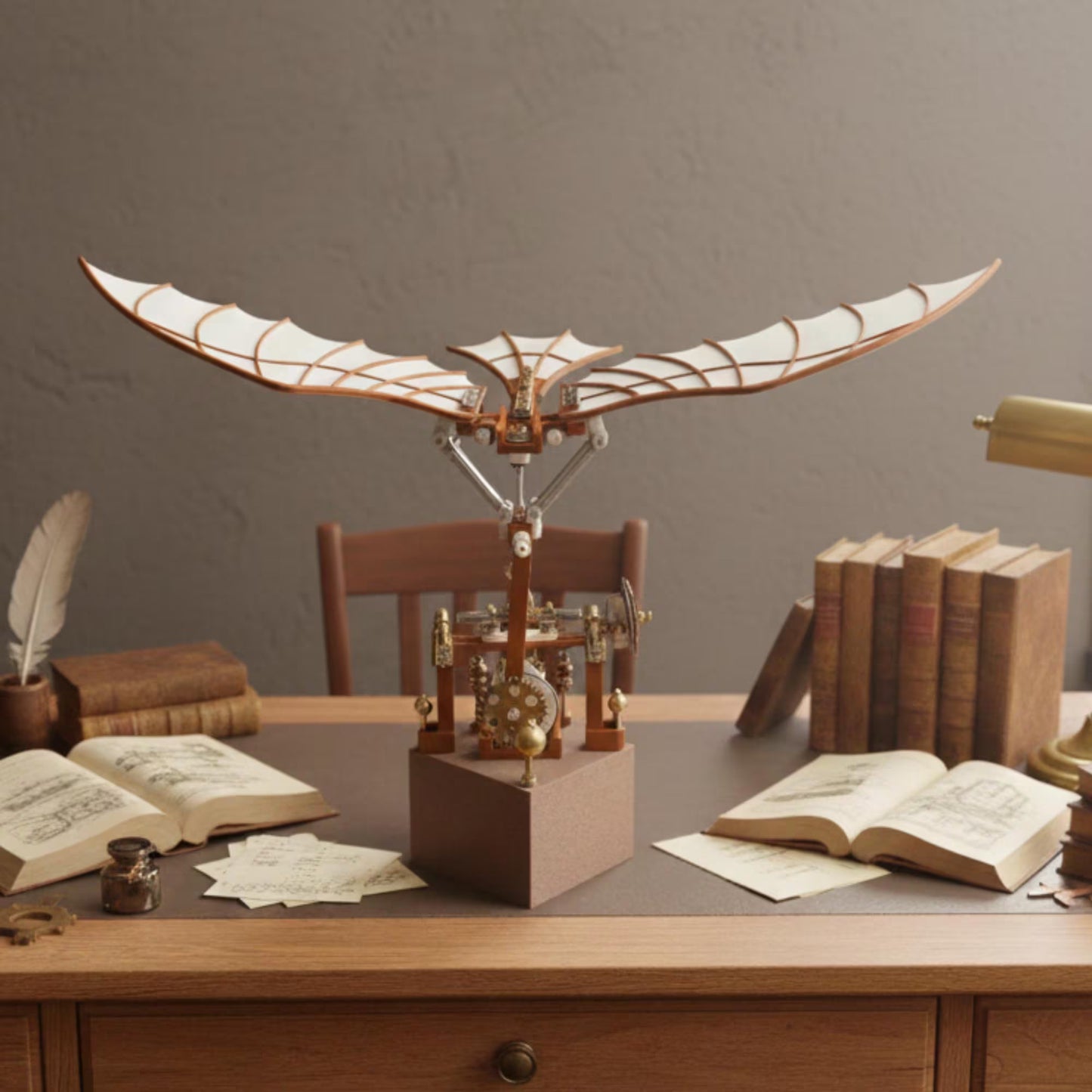 Da Vinci Flying Machine Music Box – DIY Mechanical Ornithopter Display Kit