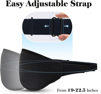 Ultimate 3D Sleep Mask for Men & Women - 100% Pressure-Free, Light-Blocking Eye Cover with Adjustable Strap for Travel and Relaxation - Black