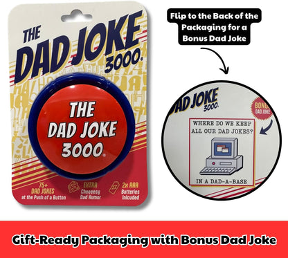 Dad Joke Button – Push-for-Laughs Talking Gag Gift for Dads, Offices & White Elephant