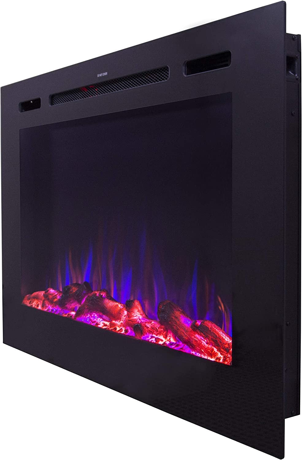 Touchstone Forte 40" Smart Electric Fireplace — Recessed Wall Mount, 30 Flame & Ember Options, 1500W Heater, Alexa & WiFi, Log & Crystal Hearth