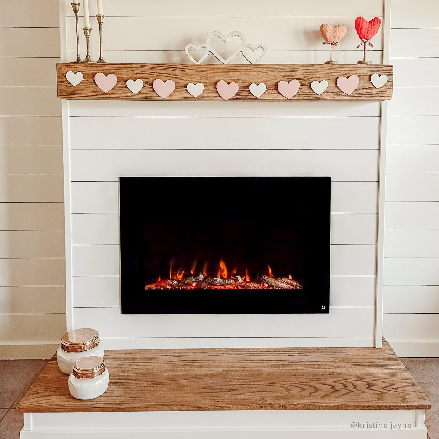 Touchstone Forte 40" Smart Electric Fireplace — Recessed Wall Mount, 30 Flame & Ember Options, 1500W Heater, Alexa & WiFi, Log & Crystal Hearth