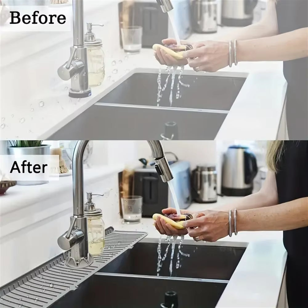 Silicone Sink Splash Guard and Drain Mat - Protect Your Kitchen & Bathroom Countertops!