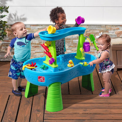 Toddler Rain Shower Water Table – Backyard Sensory Splash Playset with Accessories