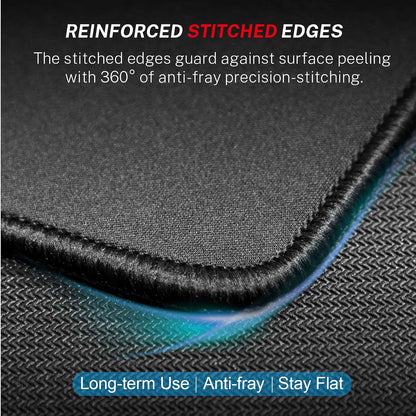 Upgrade Your Workspace with the Essential Black Mouse Pad - 30% Larger, Anti-Fray Edges, Non-Slip Base, and Waterproof Protection for Optimal Gaming and Office Use
