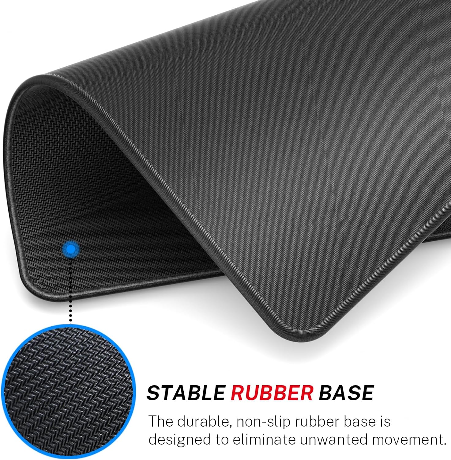 Upgrade Your Workspace with the Essential Black Mouse Pad - 30% Larger, Anti-Fray Edges, Non-Slip Base, and Waterproof Protection for Optimal Gaming and Office Use