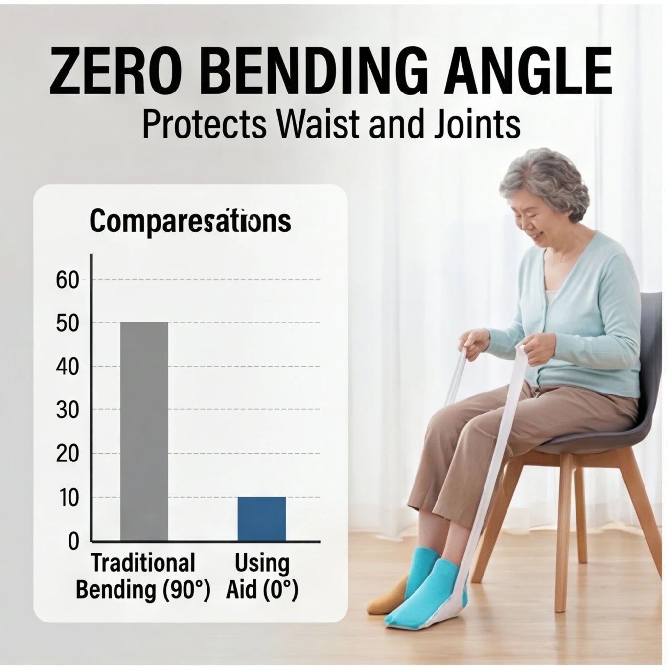 Revolutionary No-Bend Sock Aid Tool for Seniors, Disabled, and Pregnant - Effortless Sock Assistance!