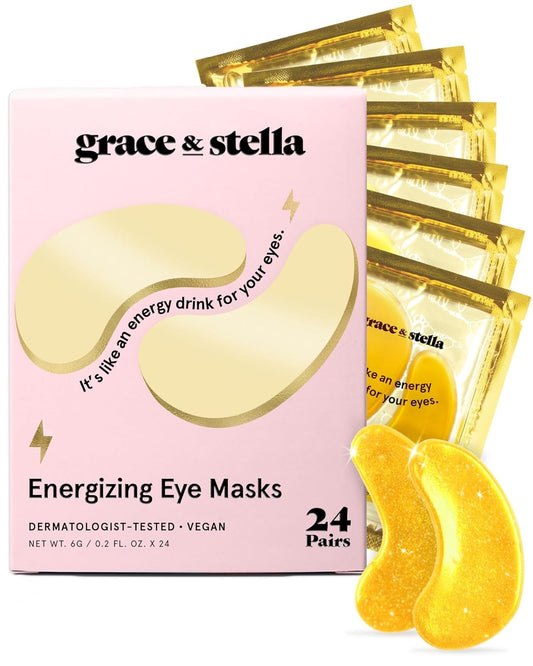 Revitalize Your Eyes: Award-Winning Gel Eye Patches - Perfect Birthday Gift for Women, Moms & Self-Care Lovers - 24 Pairs for Dark Circles & Puffy Eyes (Gold)