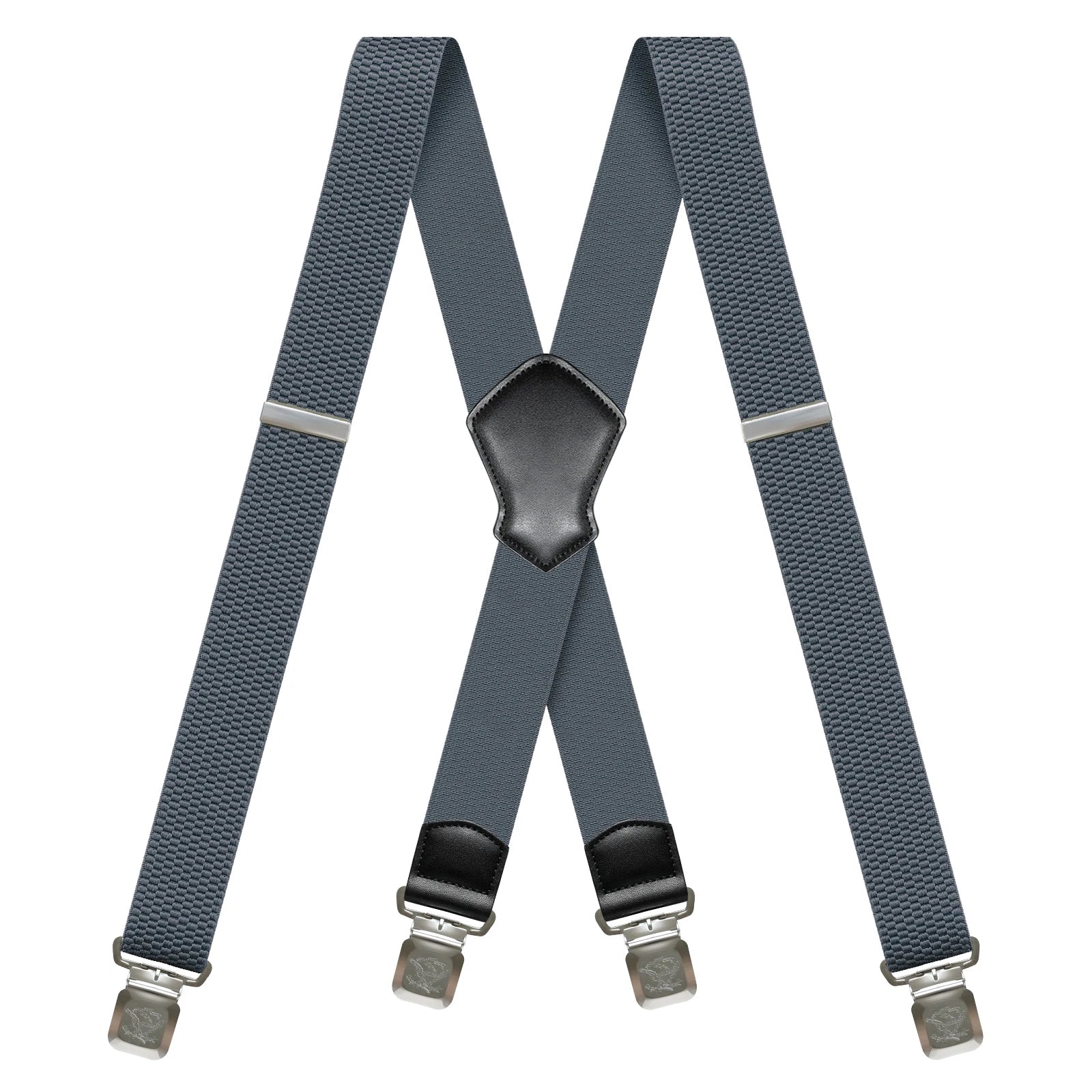 Heavy Duty 1.6 Inch Wide Black Suspenders for Men - Adjustable X Back Elastic Work Braces for Jeans and Dress Pants