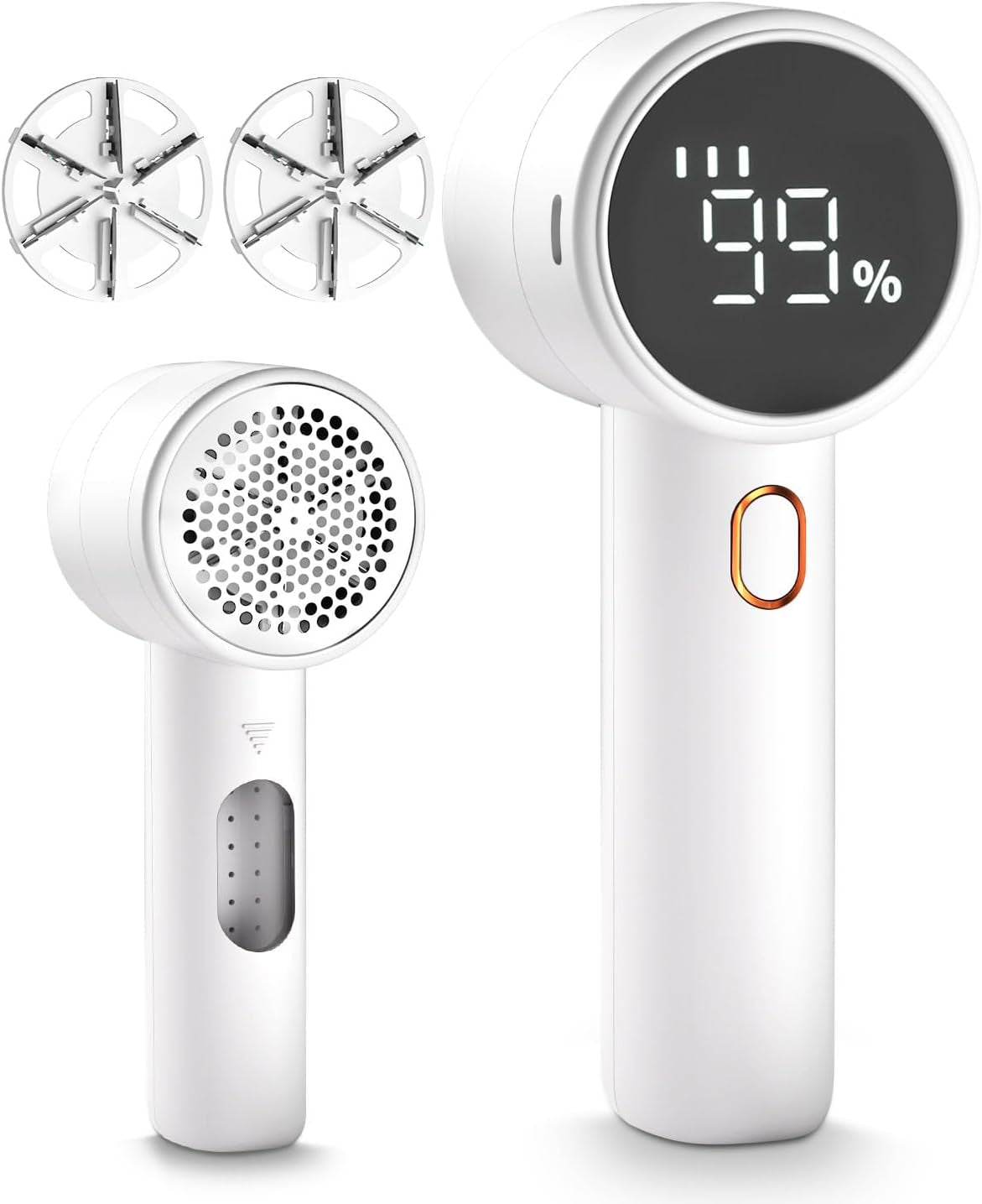 Rechargeable Fabric Shaver & Lint Remover - Portable Electric Sweater Defuzzer with 3 Speeds, 6 Blades & LED Display for Effortless Pilling Removal on Clothes, Furniture & Blankets