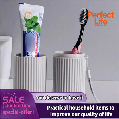 Travel Toiletries Organizer - 1 or 2 Pcs Toothbrush Holder & Storage Cup for Camping and Home Use