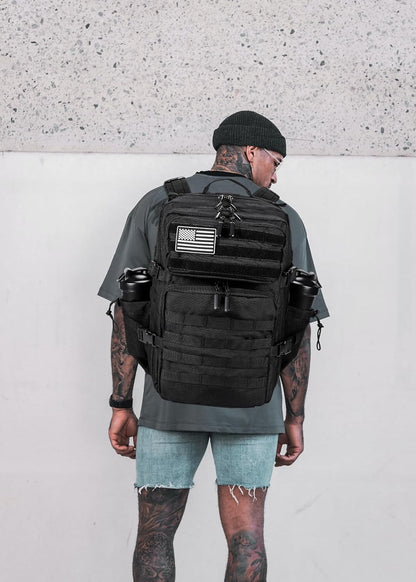 45L Military Tactical Backpack - Versatile Army Assault Pack for Men & Women with Molle System - Large Rucksack in Black