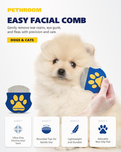 Gentle Pet Eye Comb – Stainless Steel Grooming Tool for Cats & Dogs