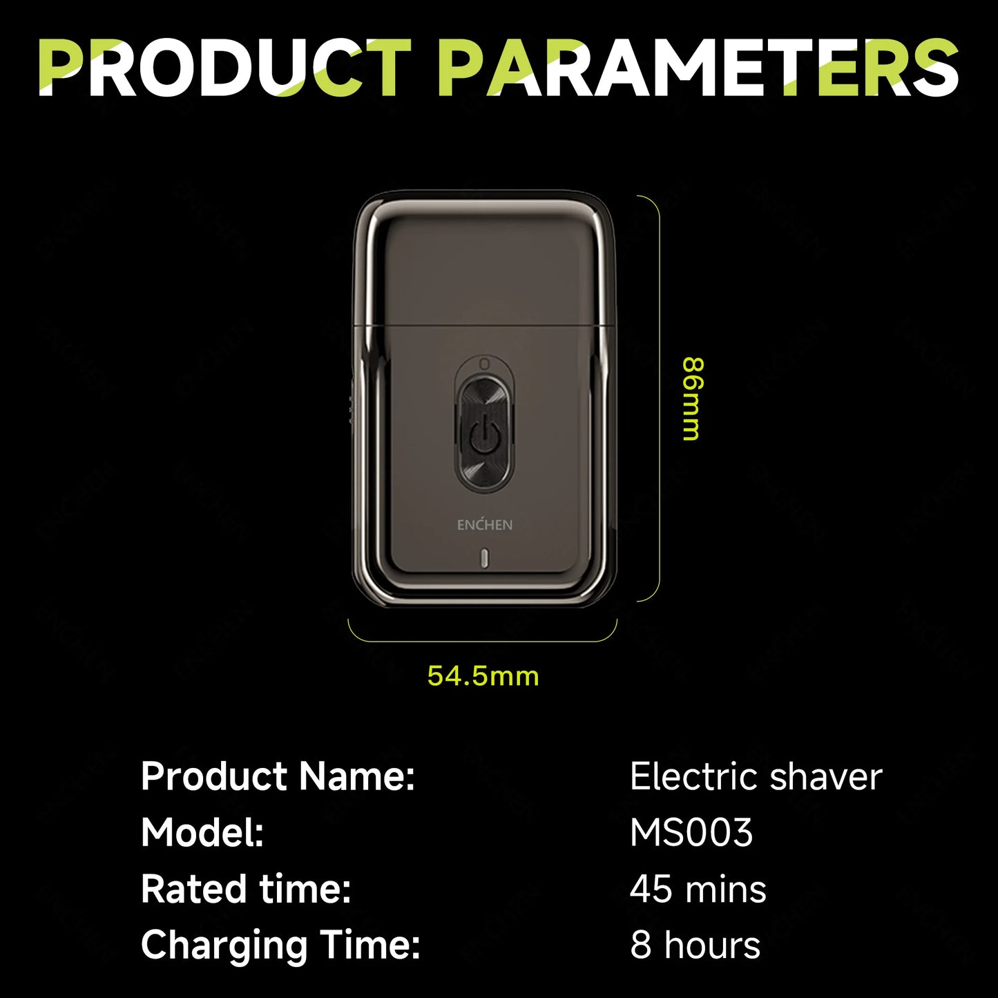 MS003 Compact Foil Shaver with Precision Trimmer - Fast Charging, 7000RPM Motor, LED Indicator