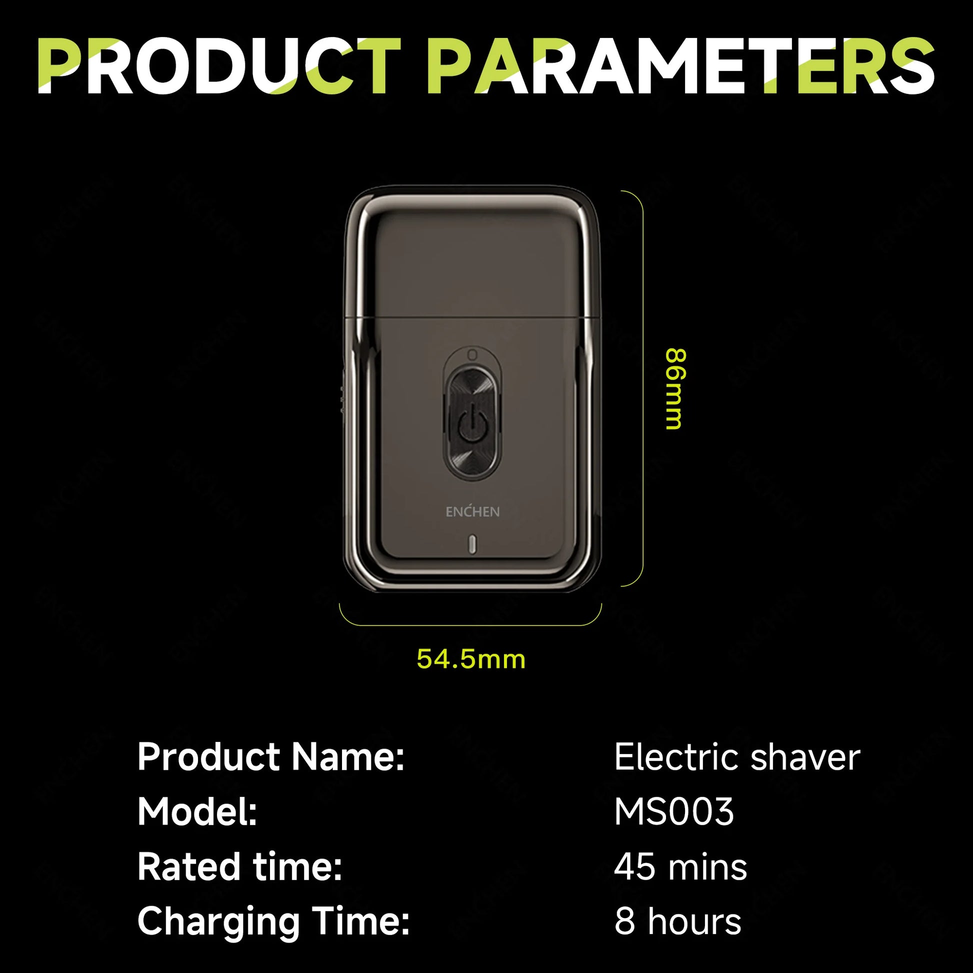 MS003 Compact Foil Shaver with Precision Trimmer - Fast Charging, 7000RPM Motor, LED Indicator