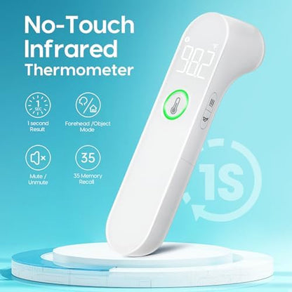 No-Touch Digital Thermometer – Fast Forehead & Object Temperature Reader for Home
