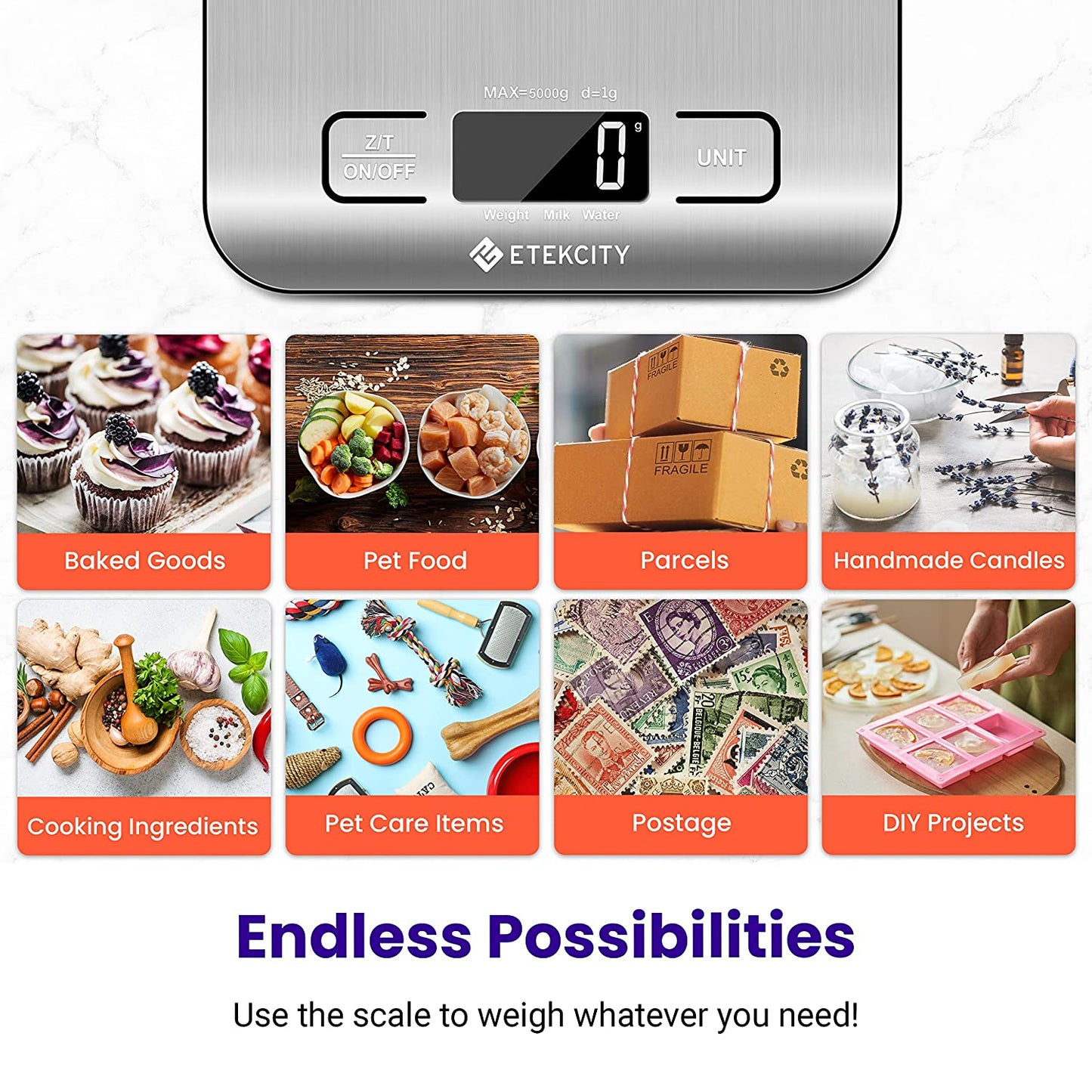 Digital Kitchen Scale – Compact Food Scale for Baking, Meal Prep & Cooking