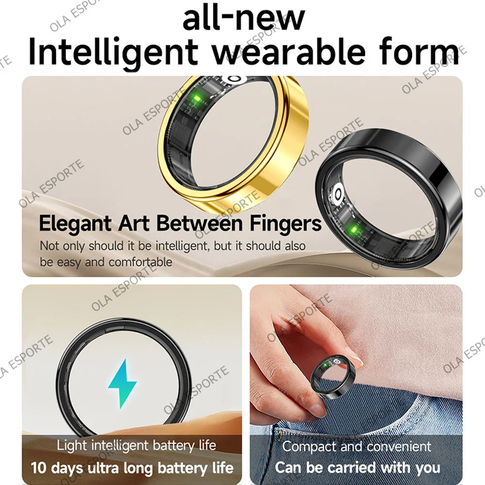2026 Smart Ring: Heart Rate, Blood Pressure, Sleep Monitoring & Motion Tracking - IP68 Waterproof Gift for Men & Women