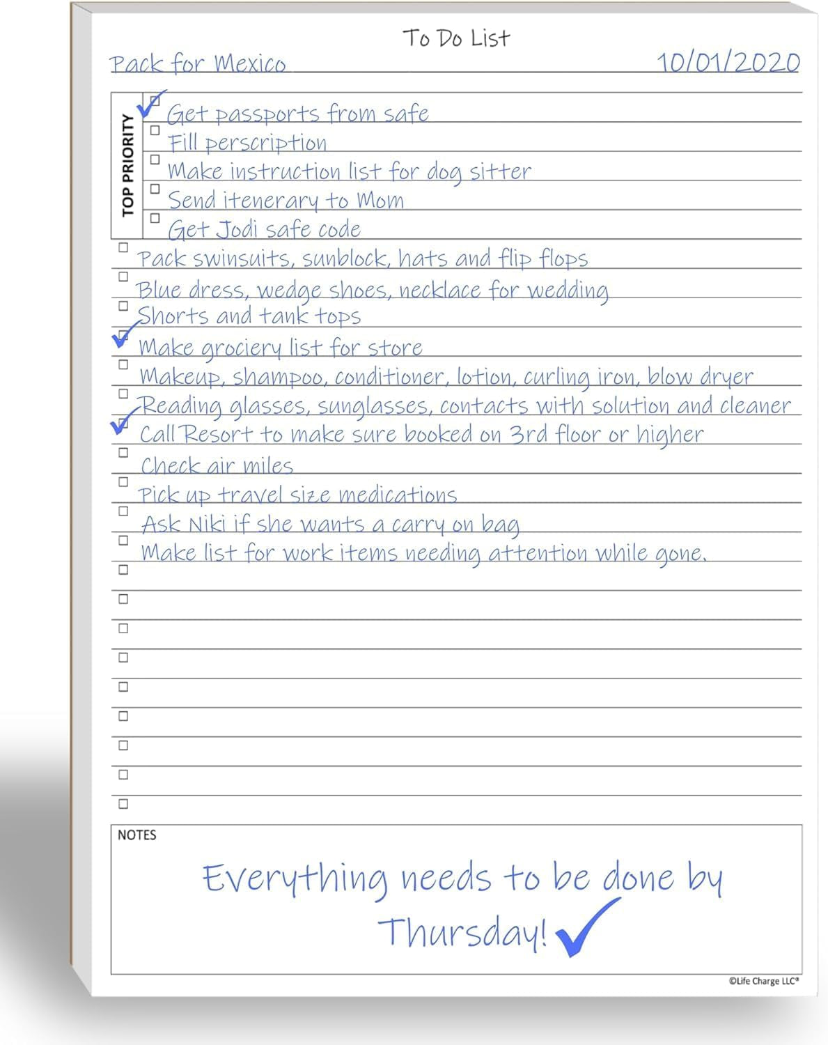 Daily To Do List Notepad — Priority Checklist Planner Pad, Task Organizer, 100 GSM, Multiple Sizes, Undated, Home & Office