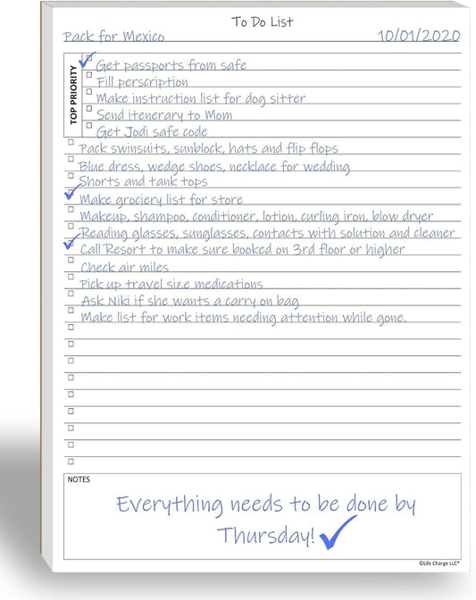 Daily To Do List Notepad — Priority Checklist Planner Pad, Task Organizer, 100 GSM, Multiple Sizes, Undated, Home & Office