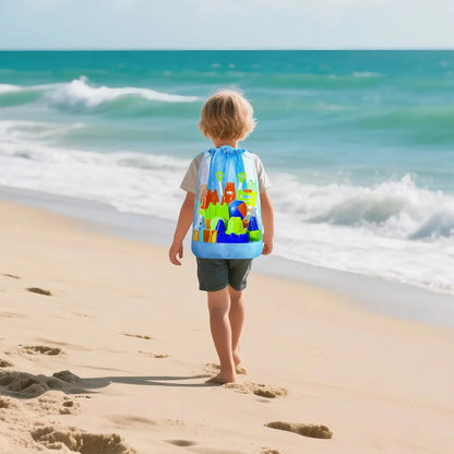 Ultimate Extra-Large Sand-Resistant Beach Backpack - Perfect Kids Pool Toy Storage for Shell Collecting, Travel & Fitness!