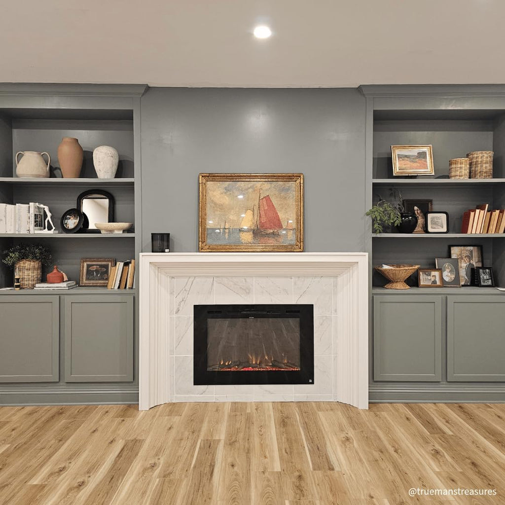 Touchstone Forte 40" Smart Electric Fireplace — Recessed Wall Mount, 30 Flame & Ember Options, 1500W Heater, Alexa & WiFi, Log & Crystal Hearth